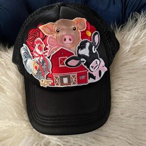 Women’s Farm Animal Embroidered Custom Made Cap - Black